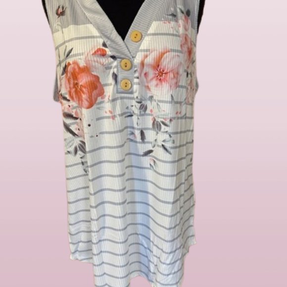 Tops - Grey Floral Top